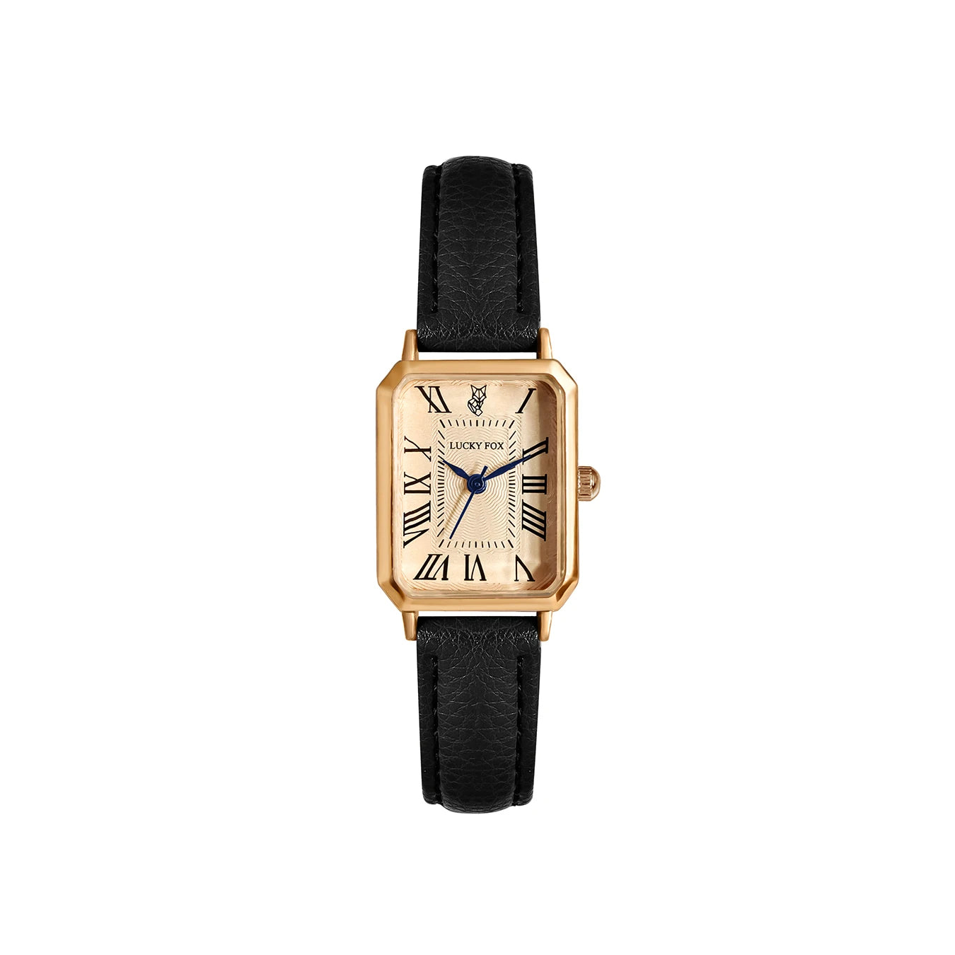 Roman Numeral Square Alloy Watch with Leather Strap