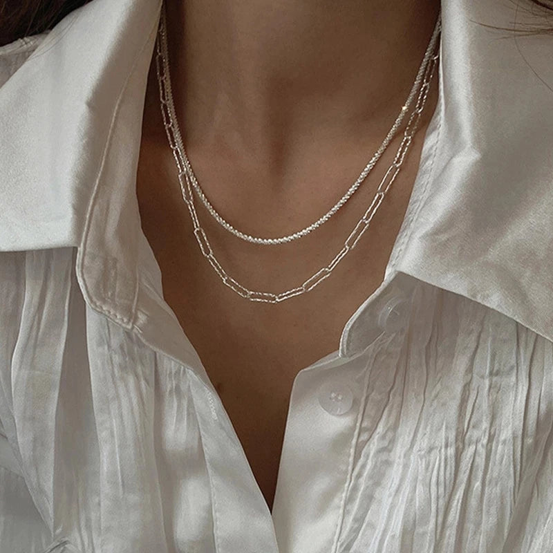 Sparkling Clavicle Chain Choker Necklace