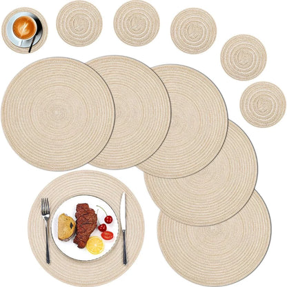 Braided Woven Place Mats & Coasters