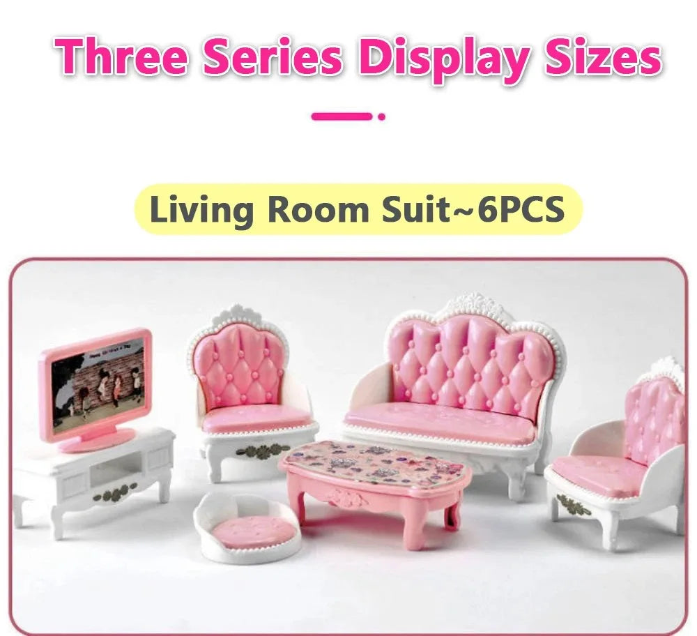 Cute Kawaii Pink Miniature Dollhouse Furniture