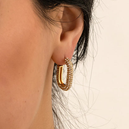 Zircon Round Hoop Earrings for Women