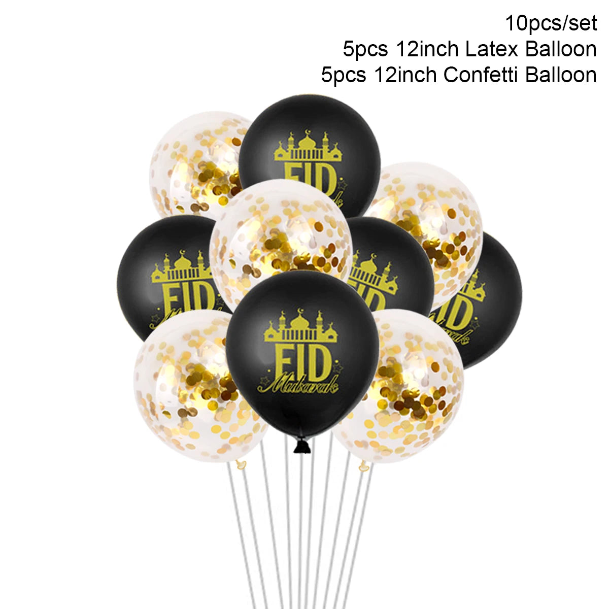 Stars Moon Confetti Balloon Bundle Ramadan Decoration