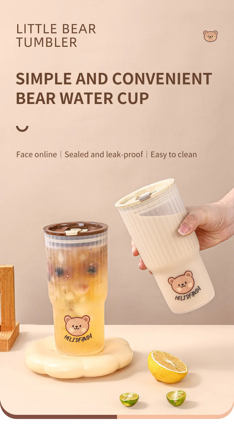 Cute Bear Plastic Water Cup