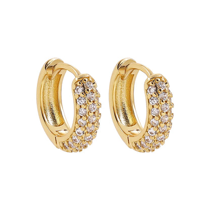 Zircon Round Hoop Earrings for Women