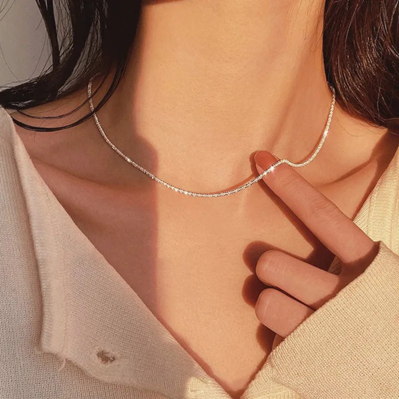 Sparkling Clavicle Chain Choker Necklace