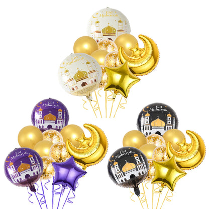 Stars Moon Confetti Balloon Bundle Ramadan Decoration