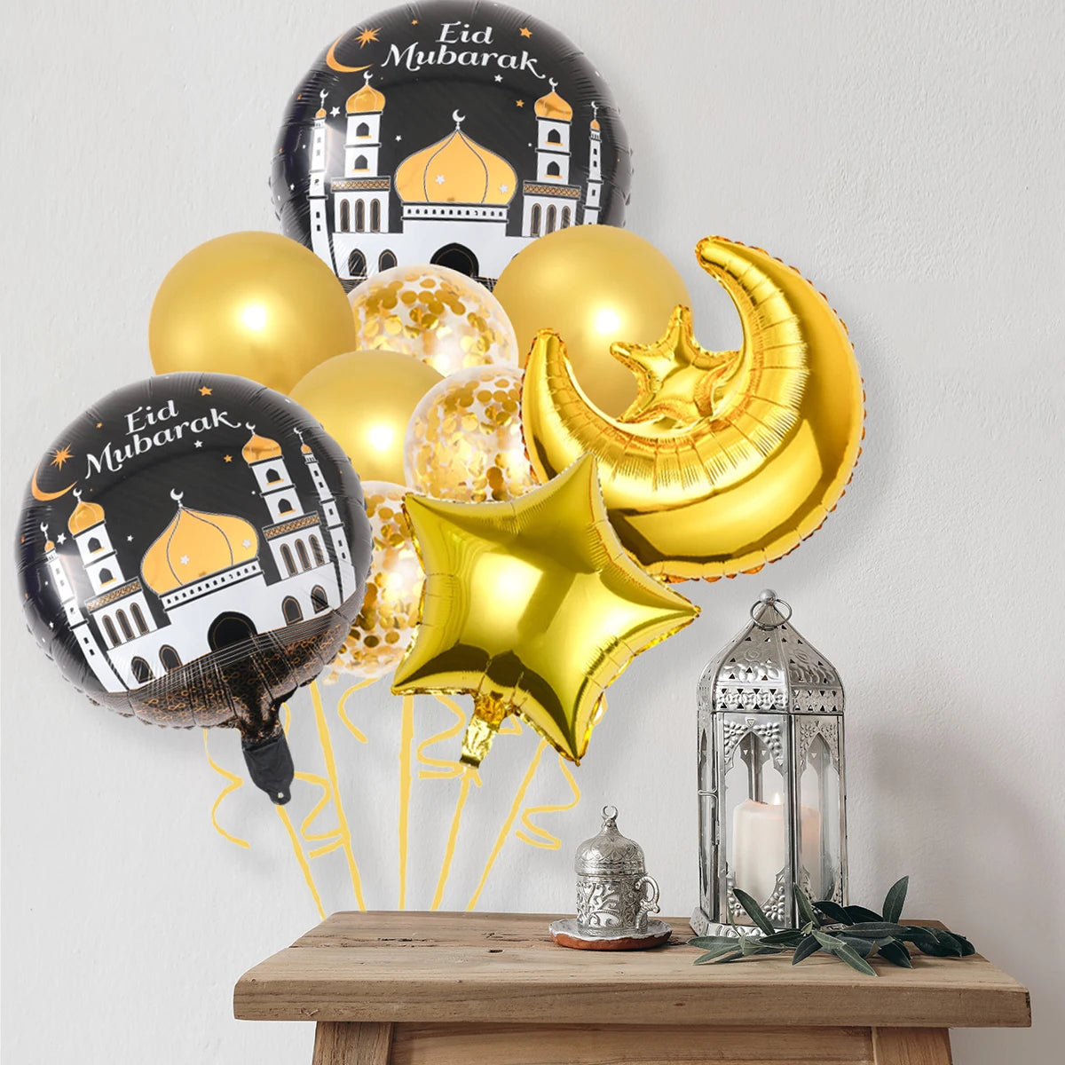 Stars Moon Confetti Balloon Bundle Ramadan Decoration