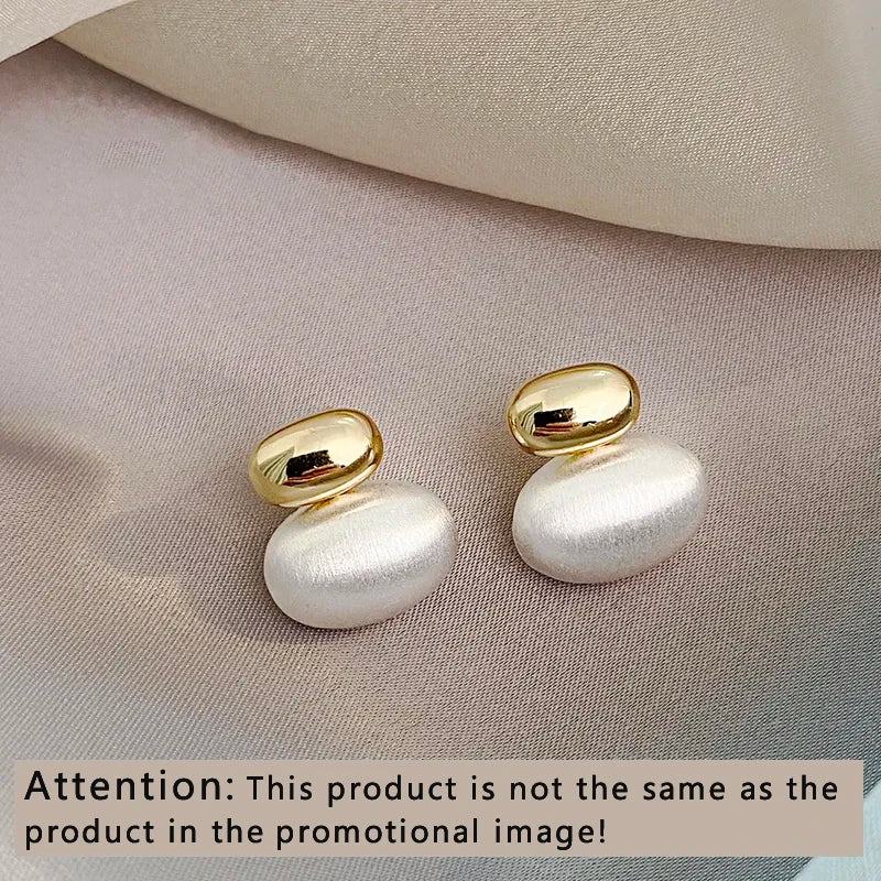 Korean Style Flat Pearl Earrings