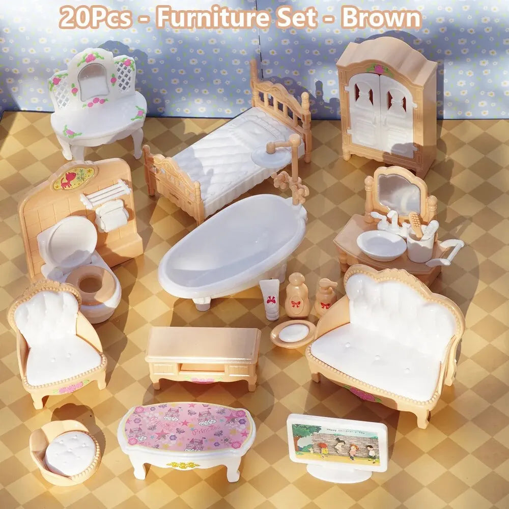 Cute Kawaii Pink Miniature Dollhouse Furniture