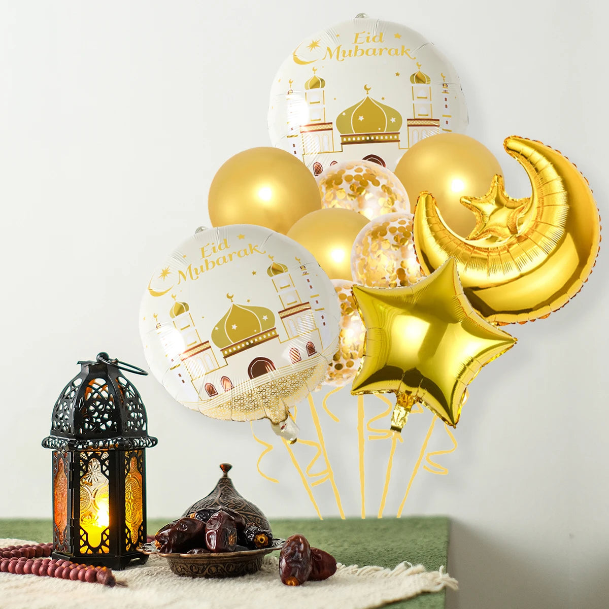 Stars Moon Confetti Balloon Bundle Ramadan Decoration