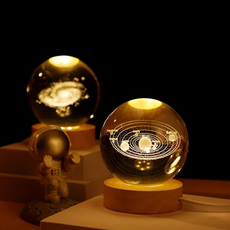 3D Crystal Ball Planet Night Light