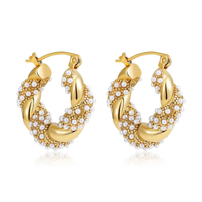 Zircon Round Hoop Earrings for Women