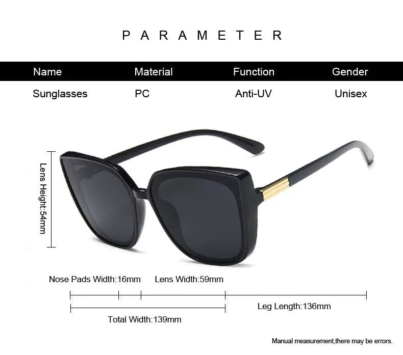 Square-framed Big Trendy Sunglasses