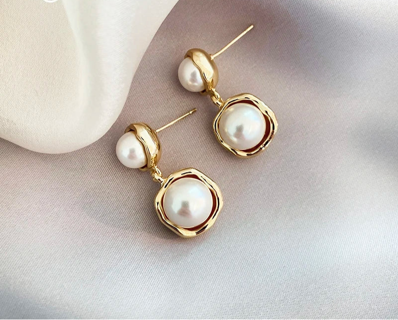 Korean Style Flat Pearl Earrings