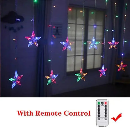 Star Moon Led Curtain Garland String Light