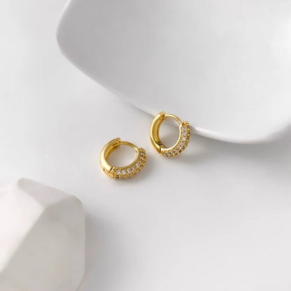 Zircon Round Hoop Earrings for Women