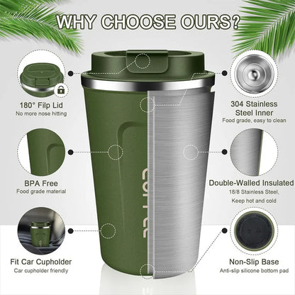 Coffee Mug Stainless Steel Double Walled Insulated