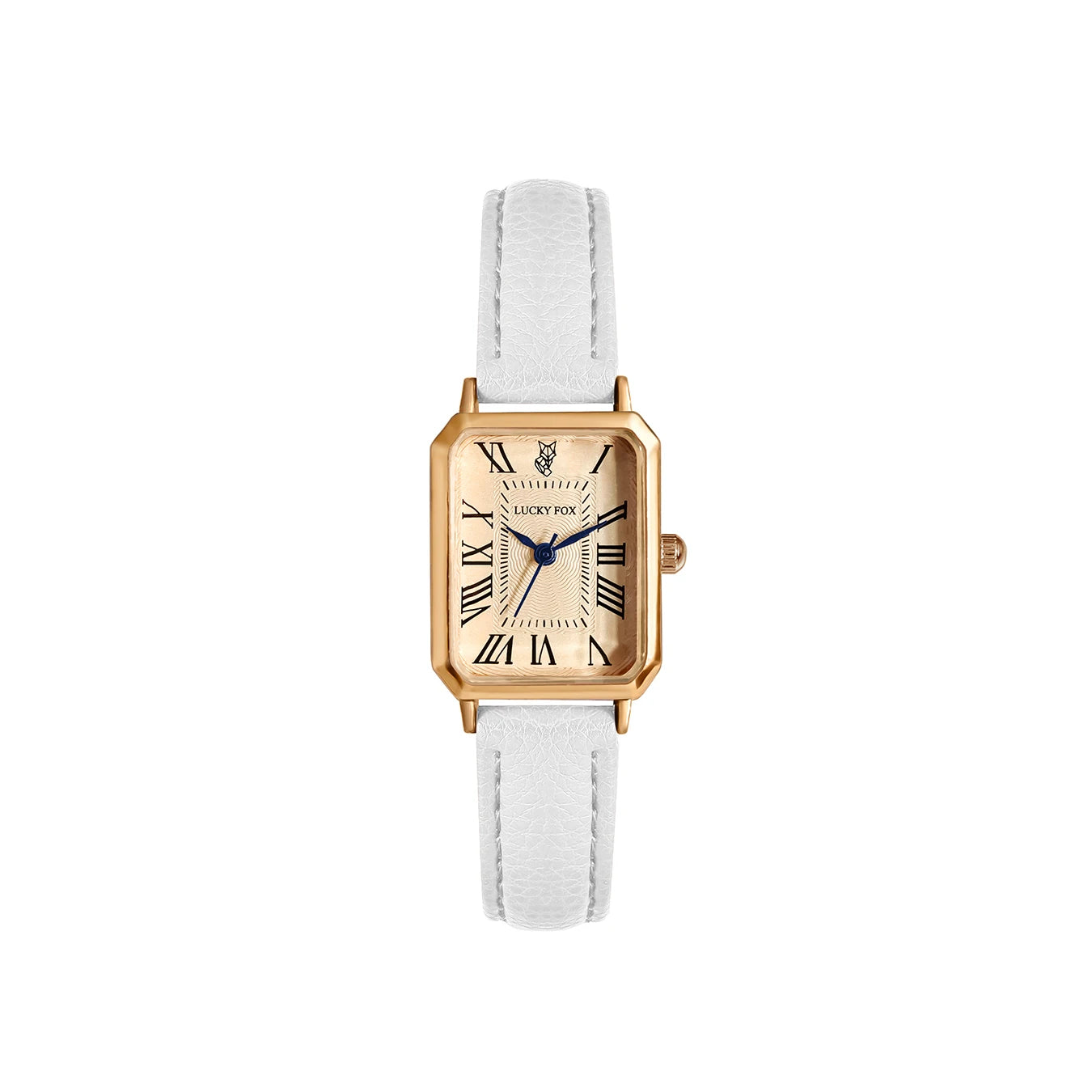 Roman Numeral Square Alloy Watch with Leather Strap