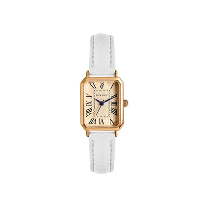 Roman Numeral Square Alloy Watch with Leather Strap