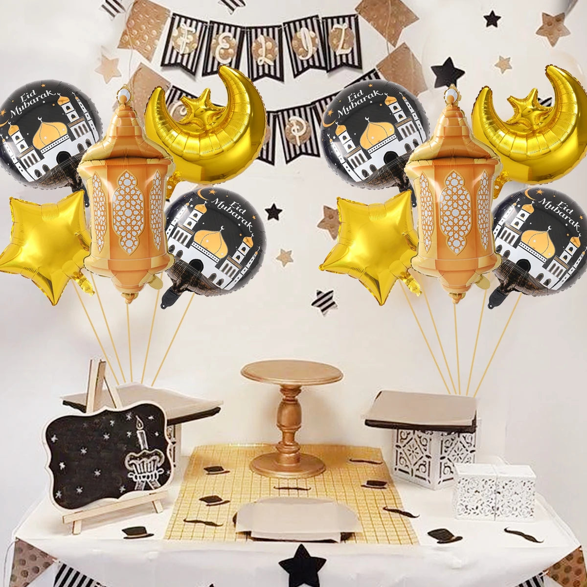 Stars Moon Confetti Balloon Bundle Ramadan Decoration