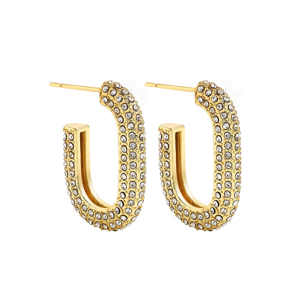 Zircon Round Hoop Earrings for Women