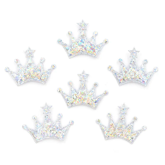 Silver Crown Cloth Applique for Craft