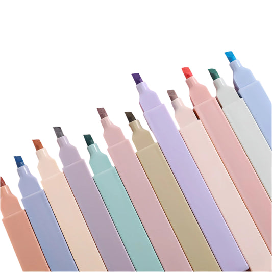 Aesthetic Cute Pastel Highlighter Pens 12 Colors