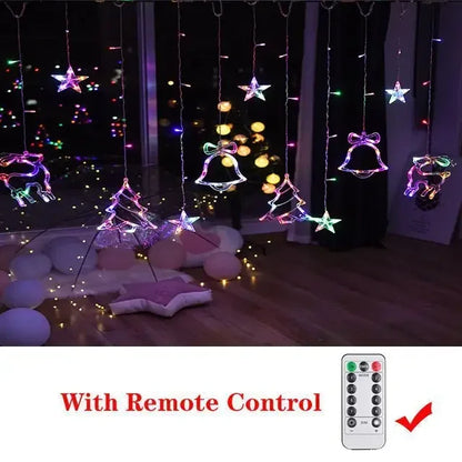 Star Moon Led Curtain Garland String Light