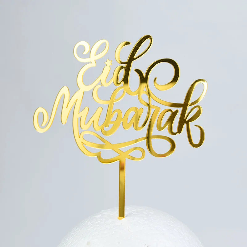 Golden Eid Mubarak Acrylic Cake Toppers