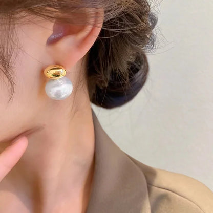 Korean Style Flat Pearl Earrings