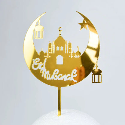 Golden Eid Mubarak Acrylic Cake Toppers